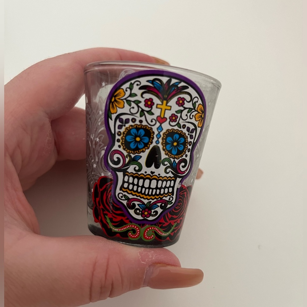 3 assorted shot glasses